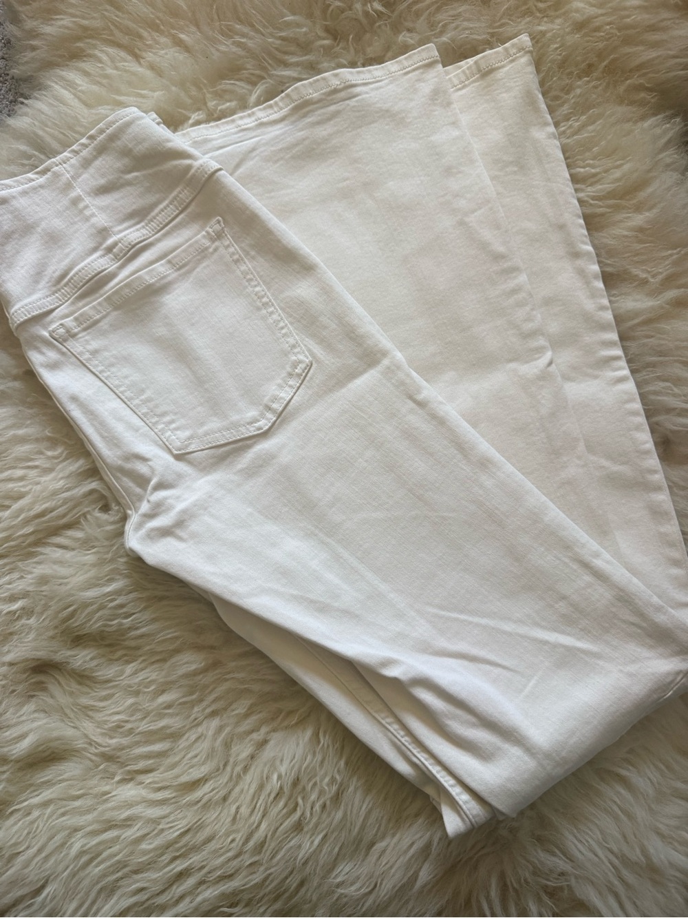 Free People Cream Penny Flare Jeans